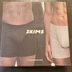 SKIMS Men's Boxer Briefs - Black and Cream